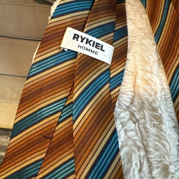 RYKIEL HOMME‎  Made In Italy Gold/ Copper  Men’s Silk  Tie  Ex. Cond - Picture 2 of 3